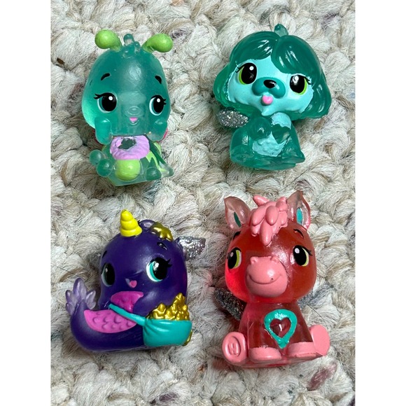 Hatchimals Colleggtibles Figures Lot of 4 Translucent Purple Pink Green Season 4 - Picture 1 of 9